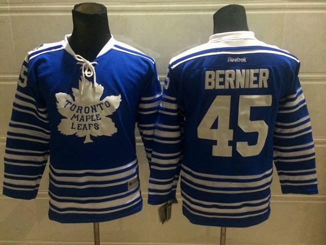 kid Toronto Maple Leafs 45 Jonathan Bernier 2014 Winter Classic Blue NHL Jersey