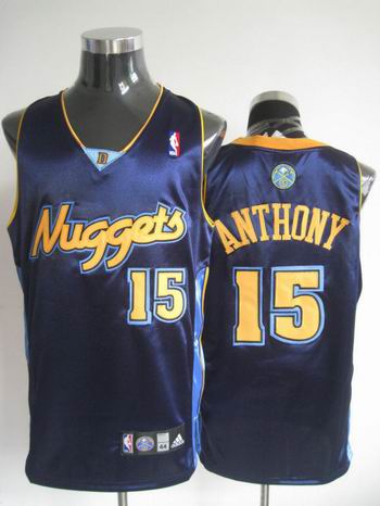 kids Denver Nuggets 15#Carmelo Anthony wingman Road dark blue