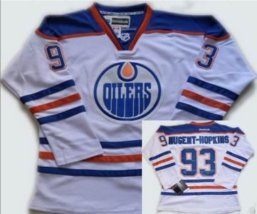 kids Edmonton Oilers #93 Ryan Nugent-Hopkins Royal white Jersey