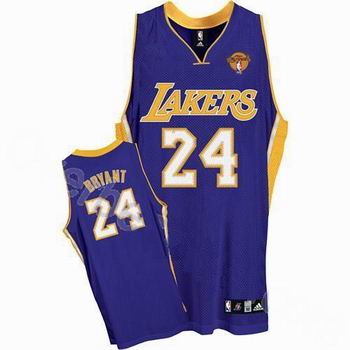 kids Los Angeles Lakers #24 Kobe Bryant Stitched Replithentic Purple with 2010 Finals Jersey