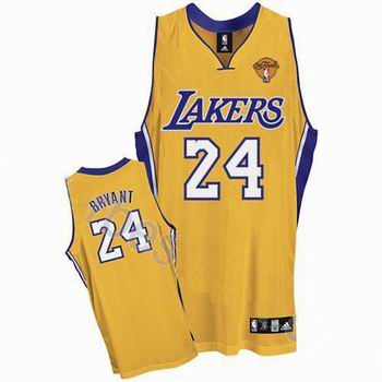 kids Los Angeles Lakers #24 Kobe Bryant Stitched Replithentic Yellow with 2010 Finals Jersey