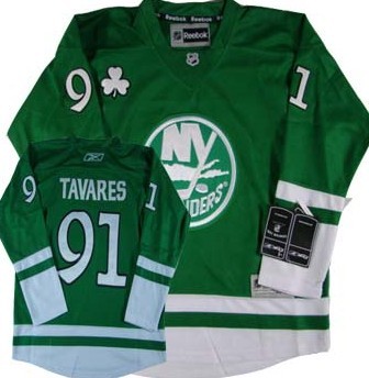 kids New York Islanders 91 Tavares Green Jersey
