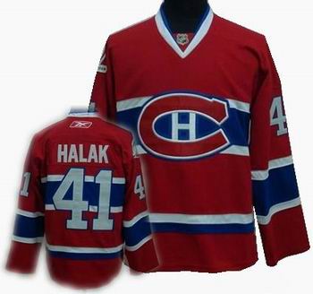 kids hockey Montreal Canadiens #41 Jaroslav Halak Stitched Replithentic Red Jersey