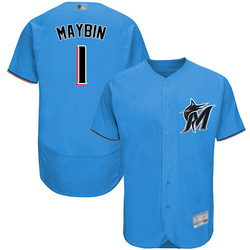 marlins #1 Cameron Maybin Blue Flexbase Authentic Collection Stitched Baseball Jersey