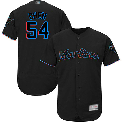 marlins #54 Wei-Yin Chen Black Flexbase Authentic Collection Stitched Baseball Jersey
