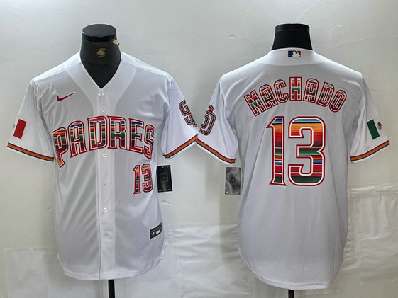 men's san diego padres #13 manny machado mexico white cool base stitched baseball jersey_鍓湰