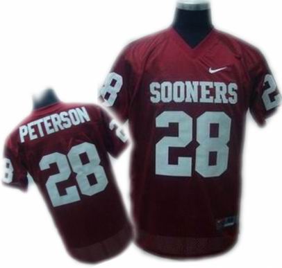 ncaa Oklahoma Sooners #28 PETERSON  Red jersey