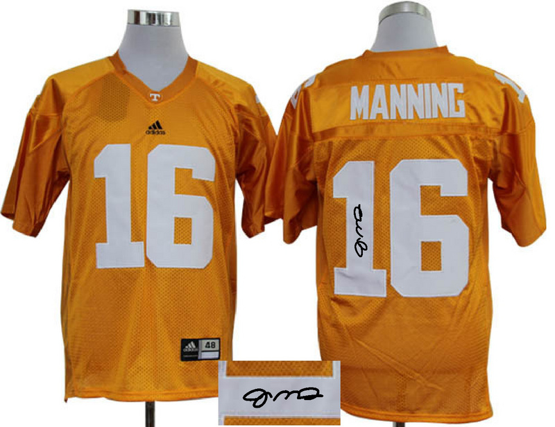 ncaa Tennessee Volunteers Adidas #16 Peyton Manning yellow signature jerseys