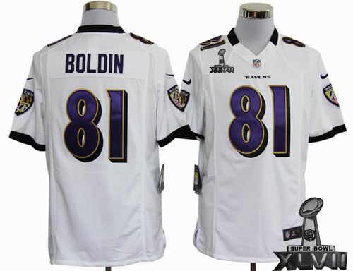 nike Baltimore Ravens #81 Anquan Boldin white game 2013 Super Bowl XLVII Jersey
