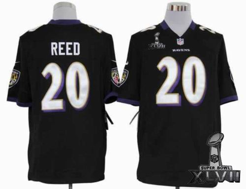 nike Baltimore Ravens 20# Ed Reed black game 2013 Super Bowl XLVII Jersey