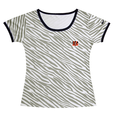 nike Cincinnati Bengals  Chest embroidered logo women Zebra stripes T-shirt