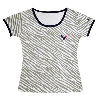 nike Houston Texans Bills Chest embroidered logo women Zebra stripes T-shirt