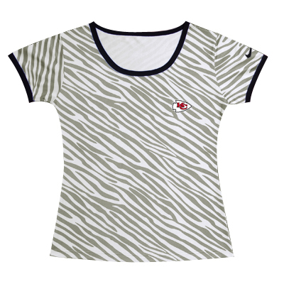nike Kansas City Chiefs Chest embroidered logo women Zebra stripes T-shirt