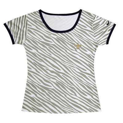 nike New Orleans Saints Chest embroidered logo women Zebra stripes T-shirt