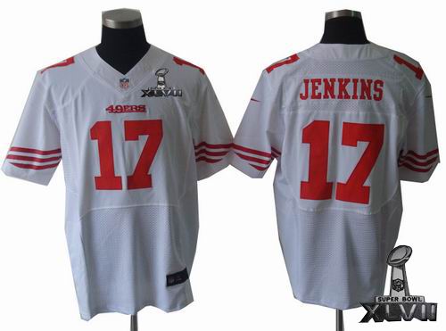 nike San Francisco 49ers #17 A.J. Jenkins white elite 2013 Super Bowl XLVII Jersey