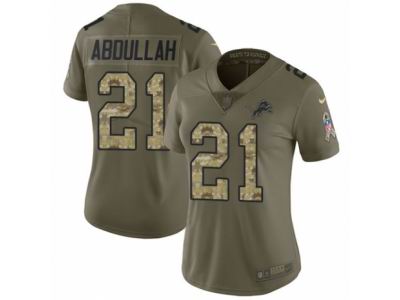 omen Nike Detroit Lions #21 Ameer Abdullah Limited Olive Camo Salute to Service NFL Jersey