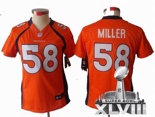 women 2012 Nike Denver Broncos #58 Von Miller orange limited 2014 Super bowl XLVIII(GYM) Jersey