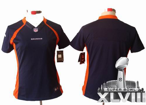 women 2012 Nike Denver Broncos blank blue limited 2014 Super bowl XLVIII(GYM) Jersey