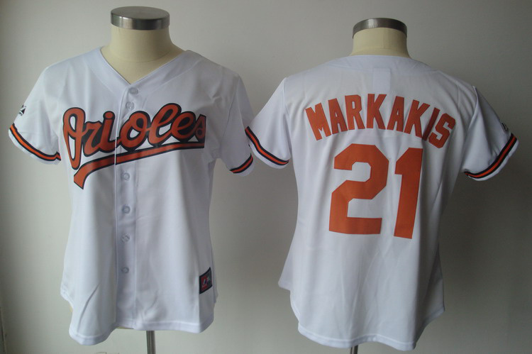 women Baltimore Orioles #21 MARKAKIS WHITE jersey