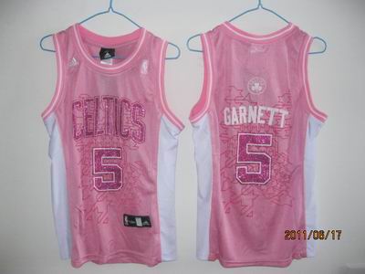 women Boston Celtics #5 Kevin Garnett pink Jersey