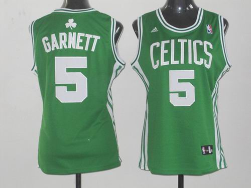 women Boston Celtics 5# Kevin Garnett green  jerseys