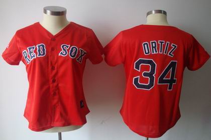women Boston Red Sox  #34 David Ortiz  red jersey