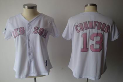 women Boston Red Sox #13 Carl Crawford White jersey