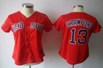 women Boston Red Sox #13 Carl Crawford red jersey