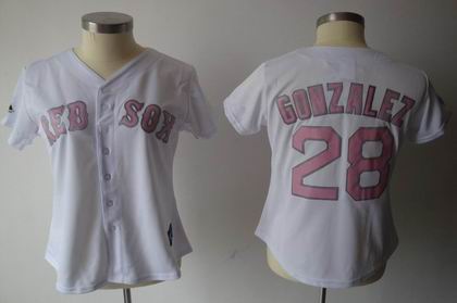 women Boston Red Sox #28 Adrian Gonzalez Jersey white