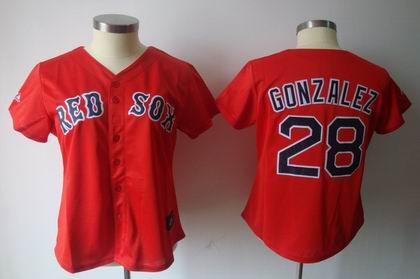 women Boston Red Sox #28 Adrian Gonzalez red Jersey