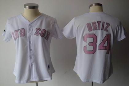 women Boston Red Sox Authentic #34 David Ortiz white jersey