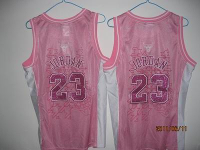 women Chicago Bulls 23# Jordan pink jersey