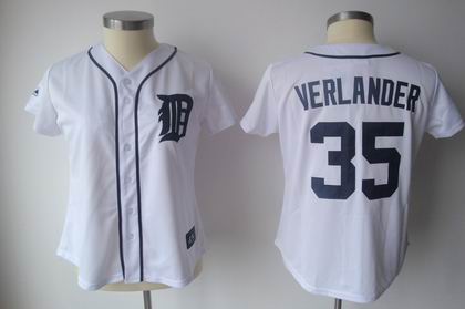 women Detroit Tigers 35 Verlander white jersey