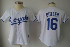 women Kansas City Royals #16 Billy Butler white jersey