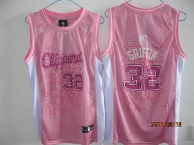 women Los Angeles Clippers #32 Blake Griffin  pink jersey