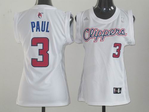 women Los Angeles Clippers 3# Chris Paul WHITE Jersey