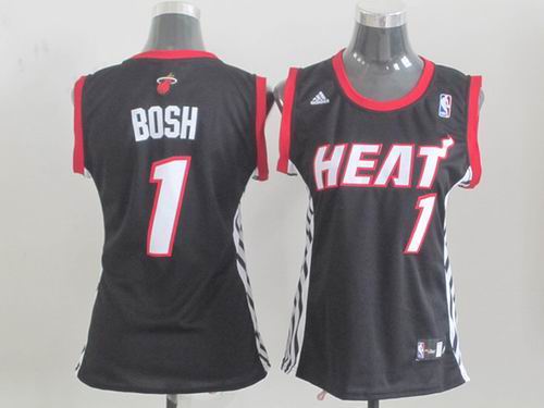 women Miami Heat 1# Chris Bosh black jerseys