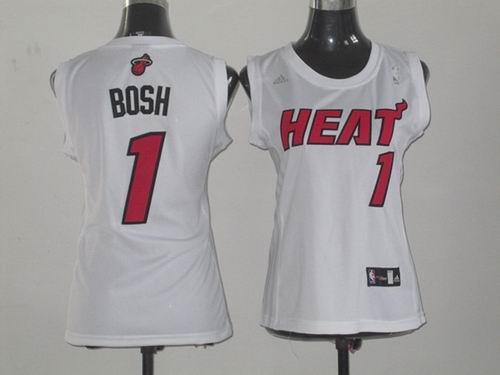 women Miami Heat 1# Chris Bosh white jerseys
