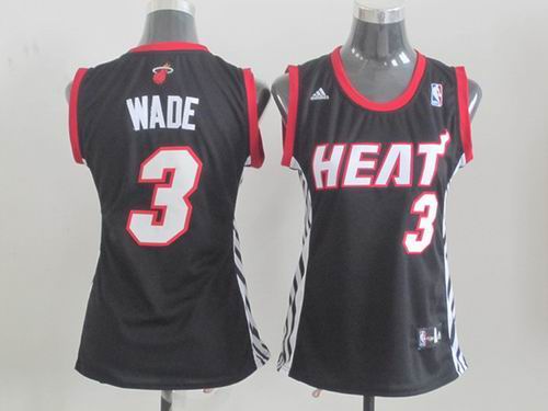 women Miami Heat 3# Dwyane Wade black  jersey