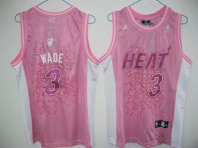 women Miami Heat 3# Dwyane Wade pink jersey