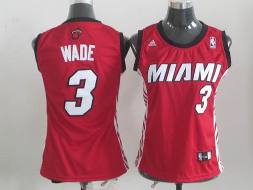 women Miami Heat 3# Dwyane Wade red jersey