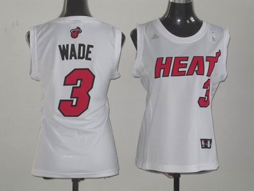 women Miami Heat 3# Dwyane Wade white jersey