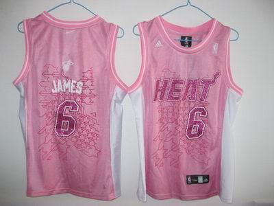 women Miami Heat 6# LeBron James pink jersey