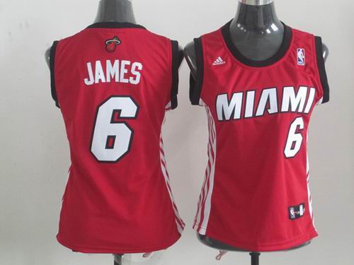 women Miami Heat 6# LeBron James red jersey