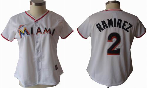 women Miami Marlins #2 Hanley Ramirez white jerseys