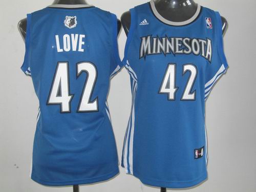women Minnesota Timberwolves 42# Kevin Love blue Jersey