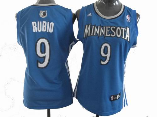 women Minnesota Timberwolves 9# Ricky Rubio blue Jersey