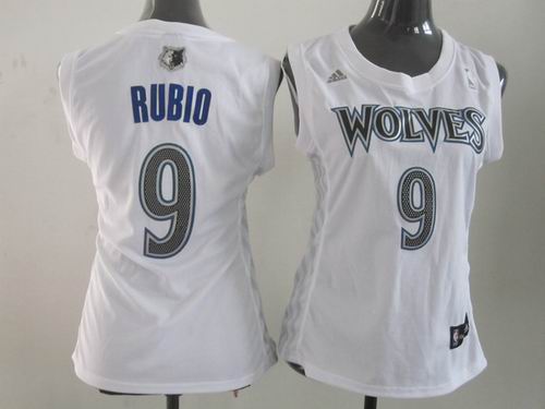 women Minnesota Timberwolves 9# Ricky Rubio white Jersey