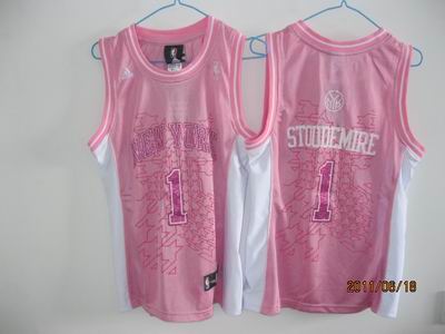 women NY Knicks #1 Amare Stoudemire pink jersey