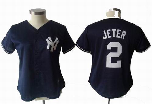 women New York Yankees 2# Derek Jeter black  jersey